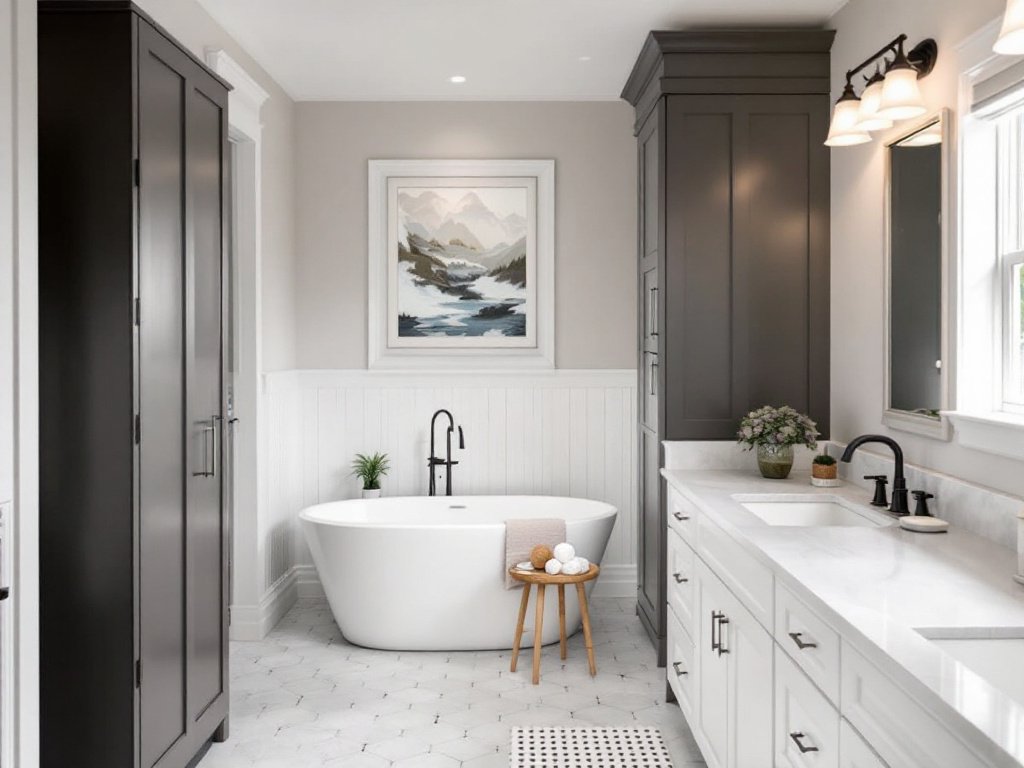 Caption: Experience the magic of transformation from a reputed remodeling contractor near Walpole, MA. This contemporary and modern design can turn your bathroom into the luxurious oasis you've always dreamed of. Alt Text: Remodeling contractor near Walpole, MA sharing a contemporary design of a newly transformed, luxurious bathroom.