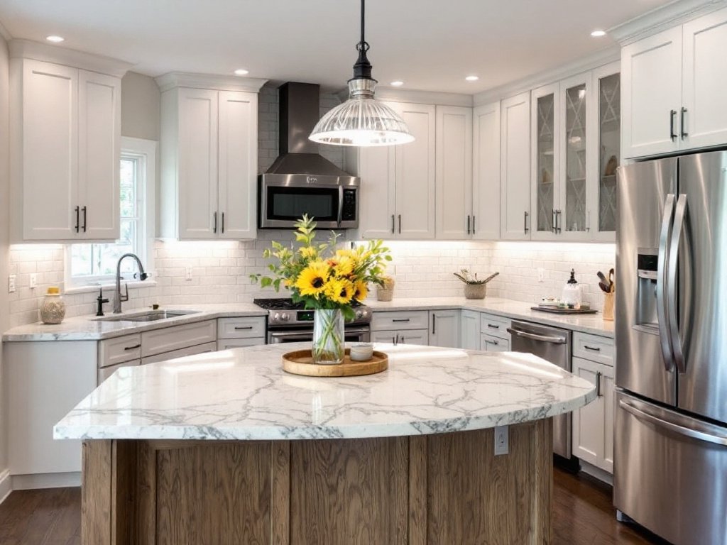 Kitchen renovation featuring a sleek modern design done by top remodelers in Weymouth, MA.