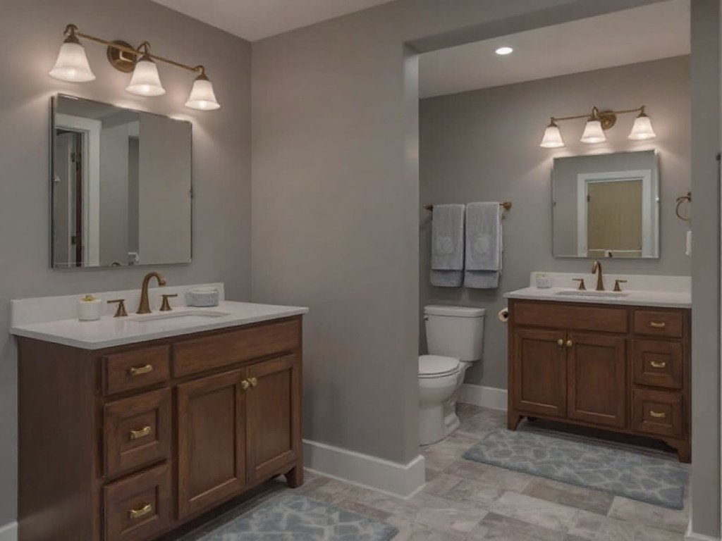 Unveiling Elegance: Basement Transformation and Bathroom Renovation Near Stoneham. Profoundly remodeled basement near Stoneham featuring a luxurious bathroom.