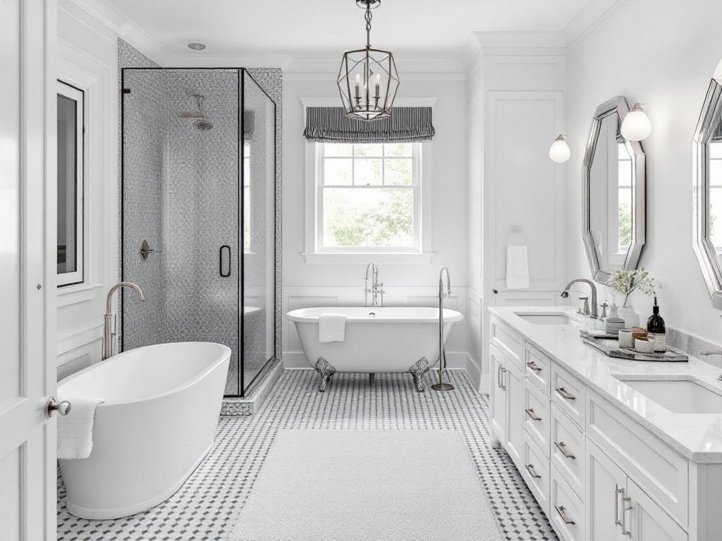 The Enchanting Tale of a Luxurious Bathroom Renovation in Brookline, MA. A beautifully transformed elegant bathroom in Brookline, MA.