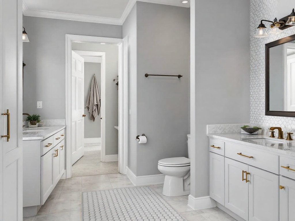 A newly remodeled contemporary bathroom designed by top-rated general contractors near Ashland, MA.