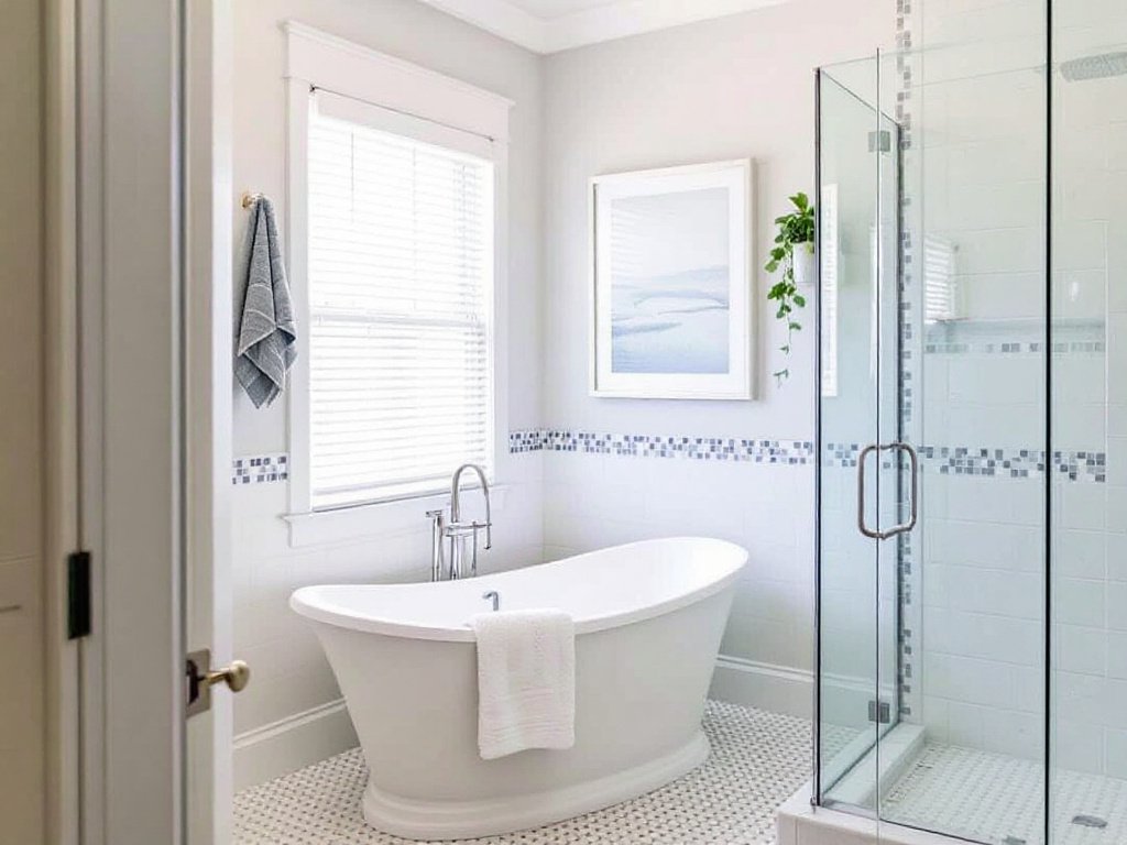 Caption: Experience state-of-the-art bathroom renovation by our skilled and professional contractors situated near Stoneham MA, offering a fusion of modern and contemporary design. Modern contemporary designed bathroom renovation conducted by best contractors near Stoneham MA.