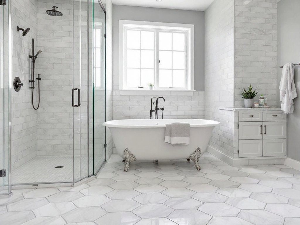 Unveiling Needham, MA's Premier Floor Tile Installers. Experienced floor tile craftsmen conducting tile installations in Needham, MA.