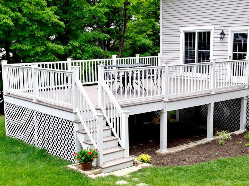 Revamp Your Outdoor Living Space: Superior Deck Installation in Weymouth, MA. Deck installation process taking place in an outdoor space near Weymouth, MA.