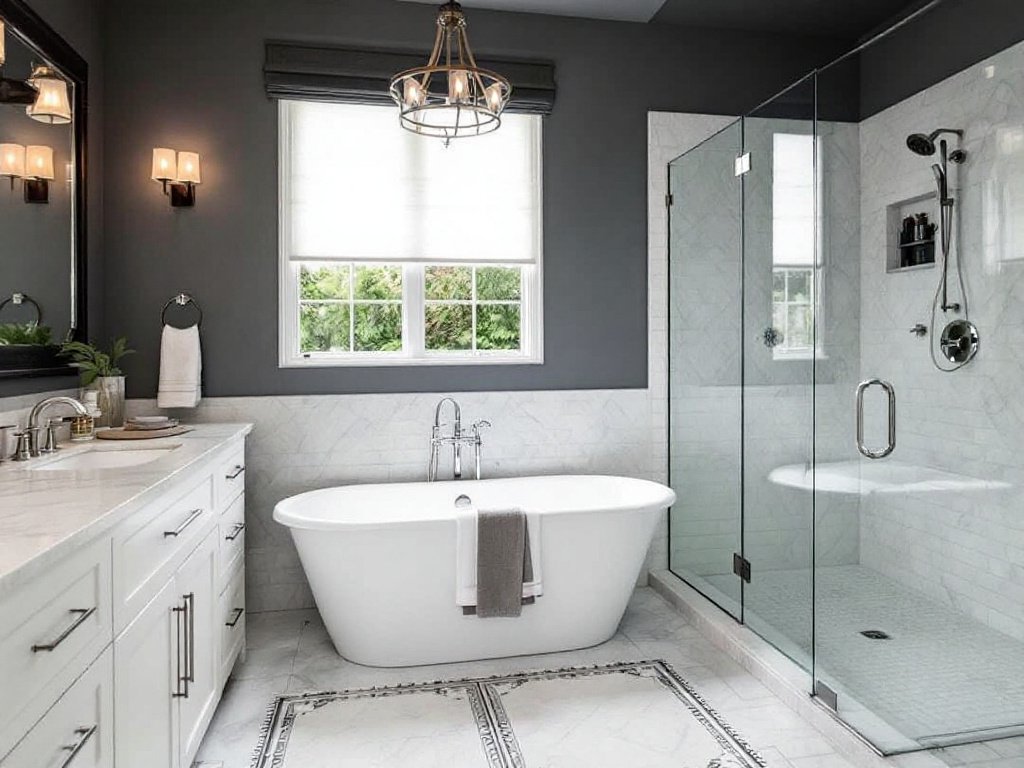 Westwood's Premier Master Bathroom Transformation | Elevate Your Lifestyle A renovated master bathroom with modern luxury in Westwood.