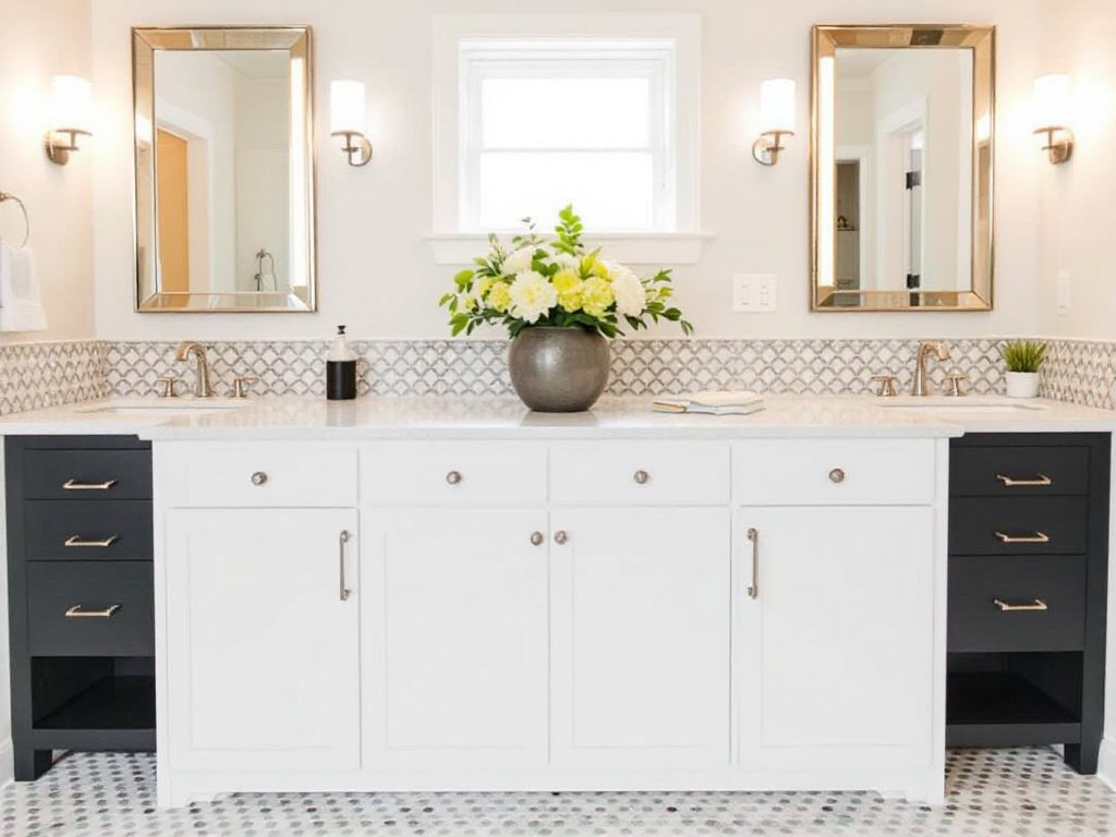 Stunning, modern bathroom remodel showcasing contemporary design upgrade in Canton, MA.