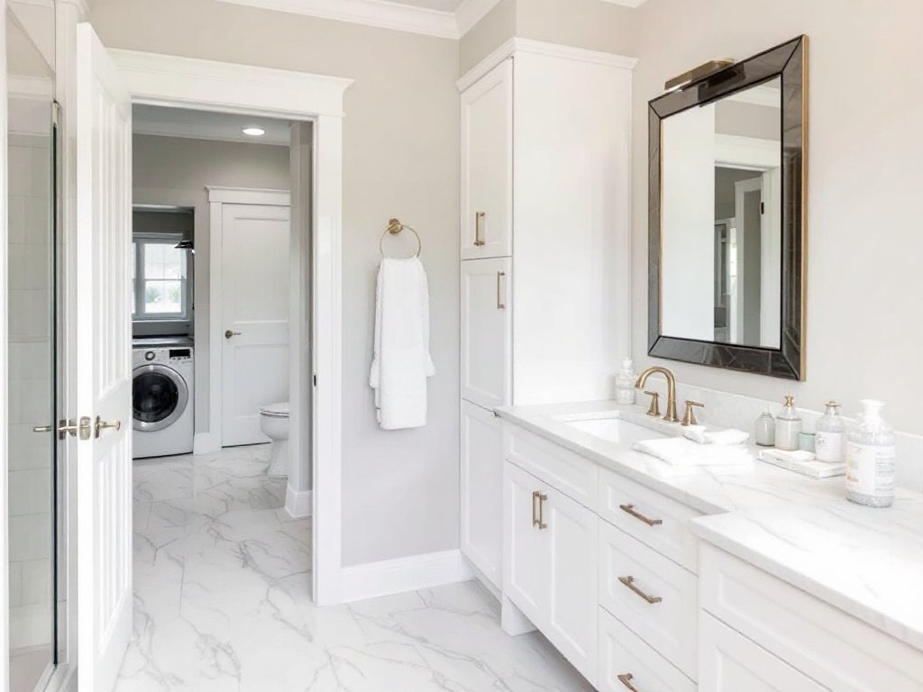 Stylishly updated and refurbished bathroom in a residence in Canton, MA.