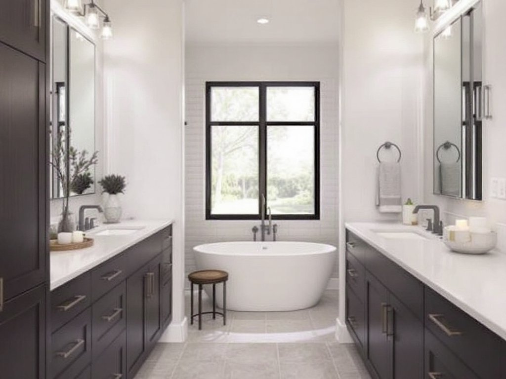 A masterful, modern, and contemporary transformation of a bathroom in Lexington Luxe.