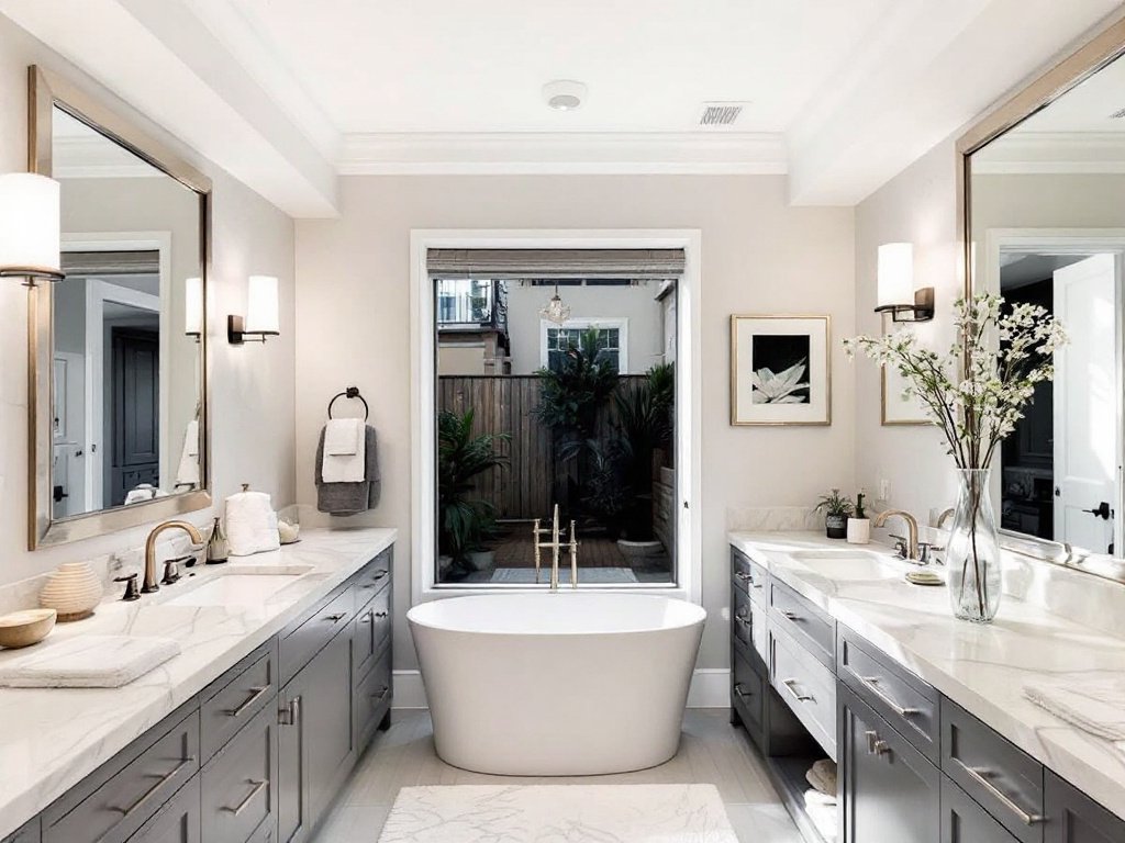 A Modern Rebirth: The Contemporary Master Bathroom Makeover in Westwood Newly remodeled modern and contemporary master bathroom in Westwood.