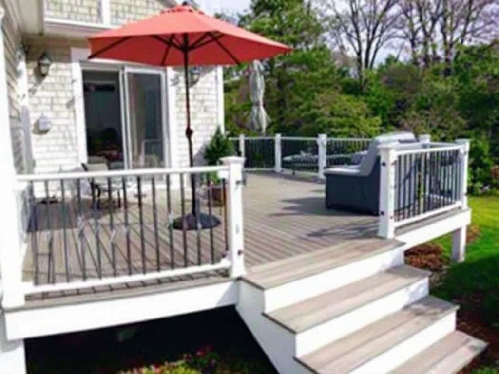 Professional deck installation featuring modern, contemporary design in Weymouth, MA.
