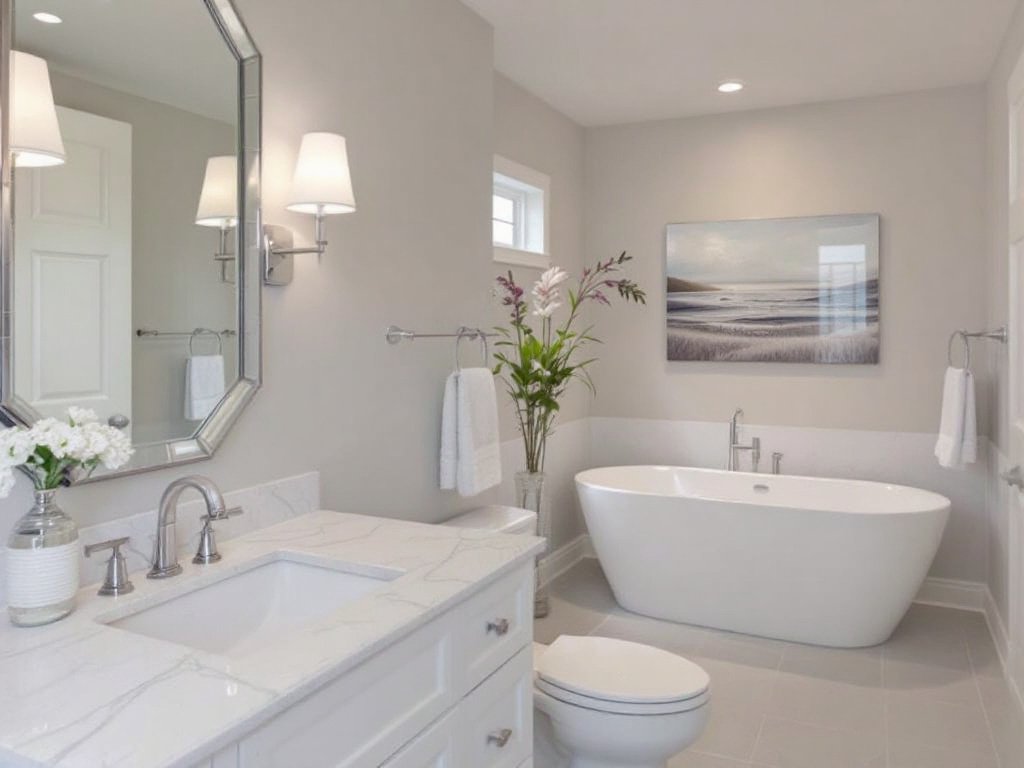 An elegantly remodeled bathroom in Canton, MA with state-of-the-art fixtures and luxurious finishes.
