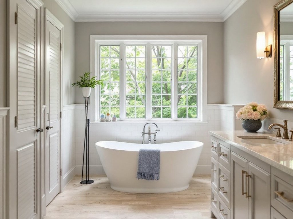 A modern, contemporary-styled bathroom makeover in Brookline, MA.