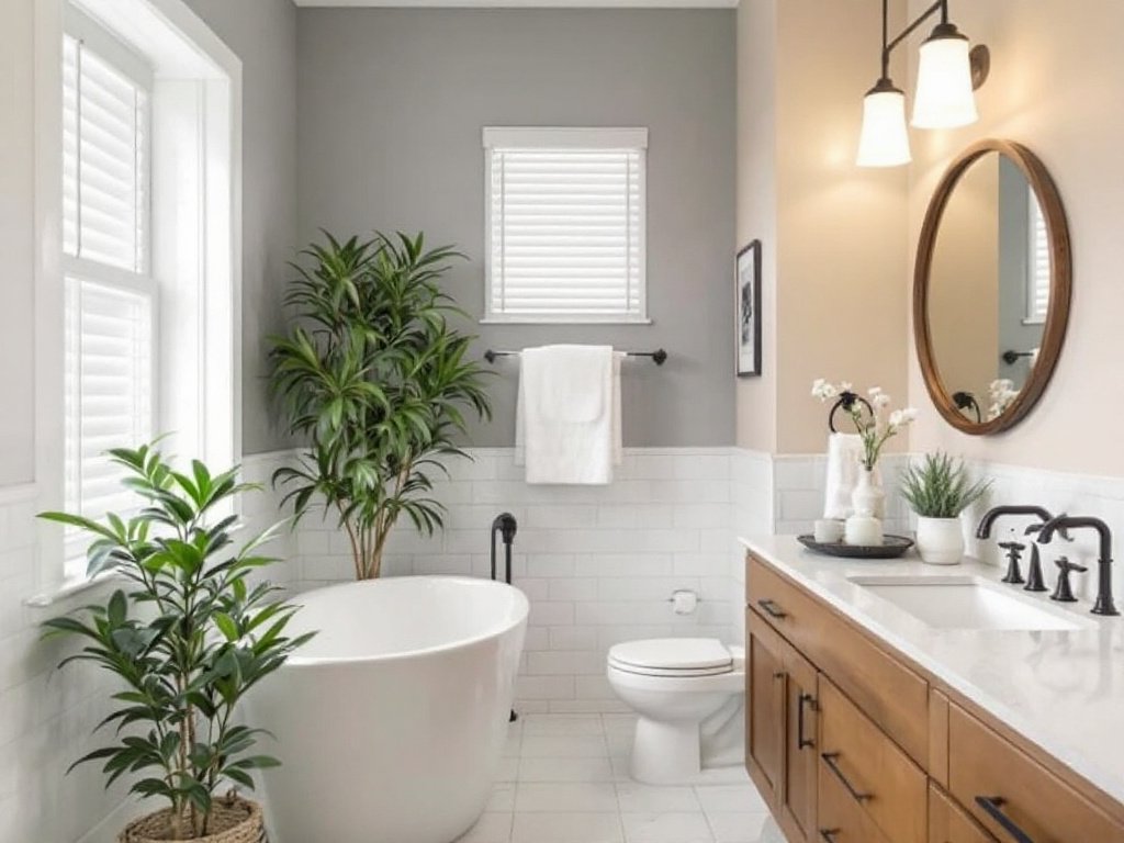 The Mesmerising Art of Pro Painters: Bathroom Transformation in Progress. Professional painting contractors expertly changing the appearance of a bathroom with each paint stroke.