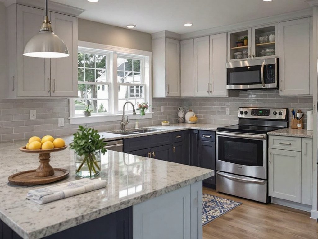 Caption: Excellence in action! Personalized kitchen renovation by our top-notch contractors in Sudbury, MA. Professional kitchen renovation contractor showcasing a customized kitchen renovation near Sudbury, MA.