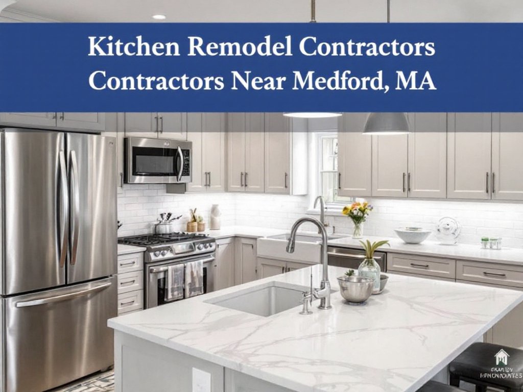 Contemporary kitchen design by Premier Kitchen Remodel Contractors based in Medford, MA.