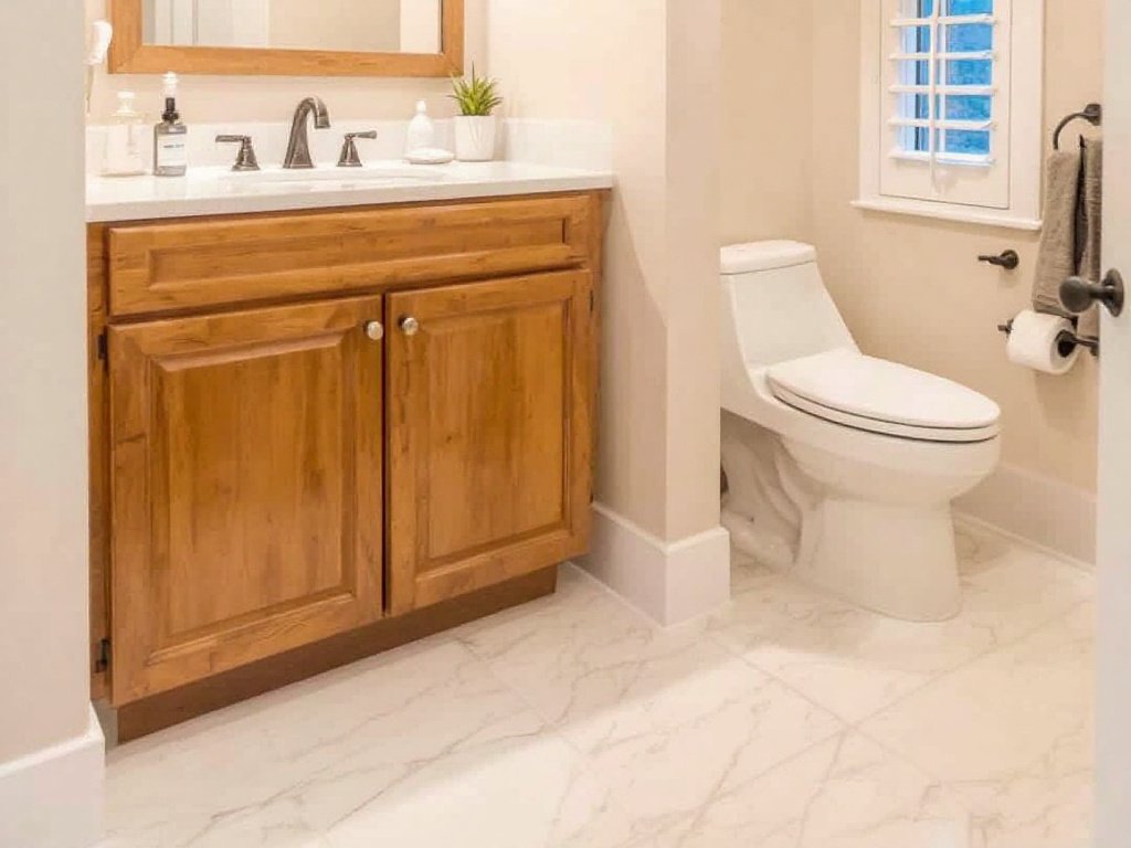 Epoxy coating materials and tools showcased for bathroom remodeling in Newton, MA.