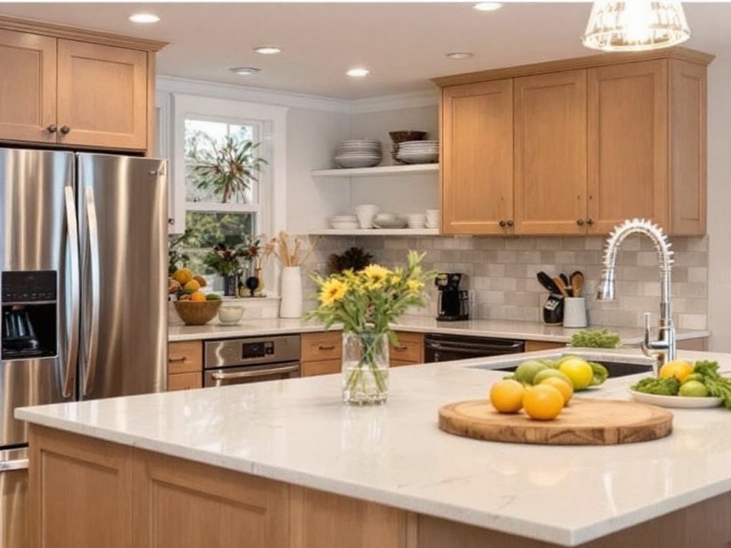 An image depicting the innovative, contemporary design of a kitchen renovation in Bedford, MA.