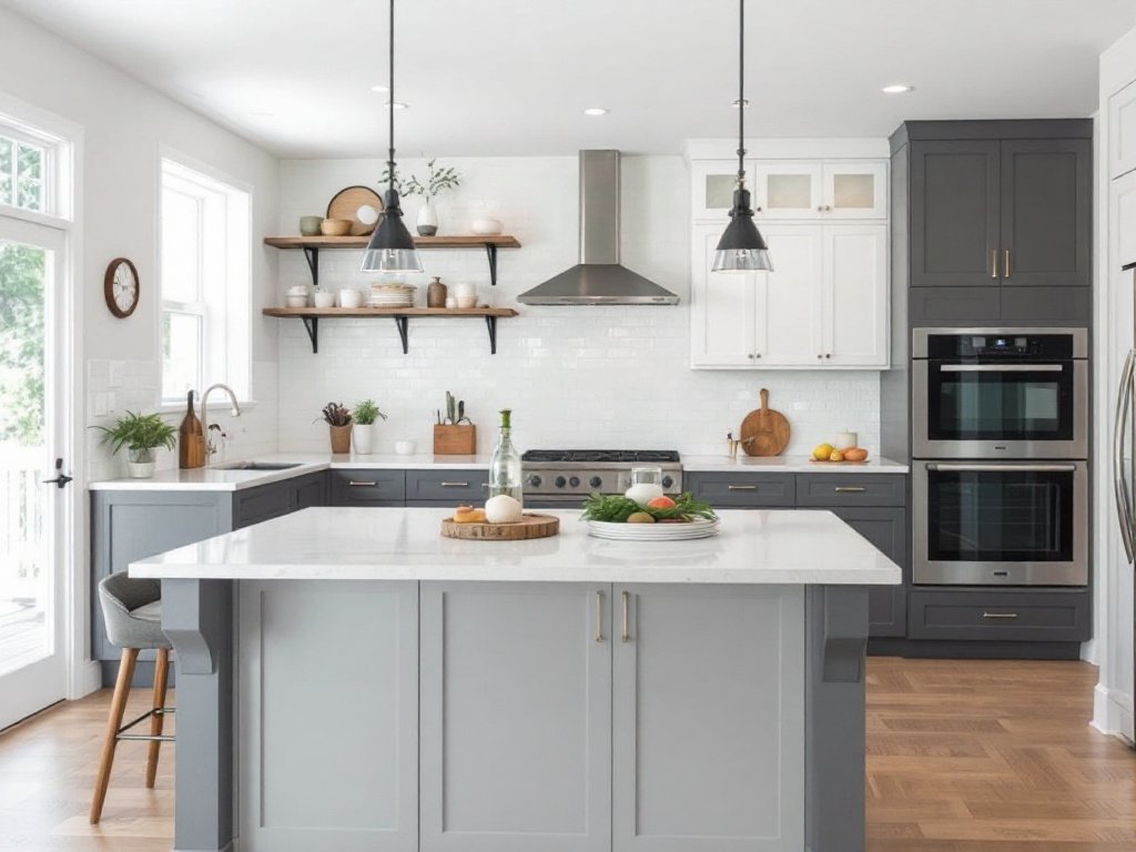 Modern designed kitchen in Brookline, MA created by leading kitchen contractors.