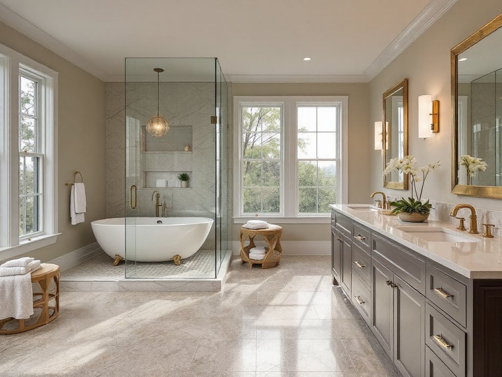 A lavish transformation to a modern, contemporary bathroom in Needham, MA with opulent finishes.