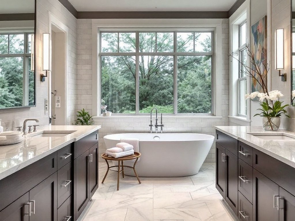 Exceptional luxury bathroom makeover in Needham, MA.