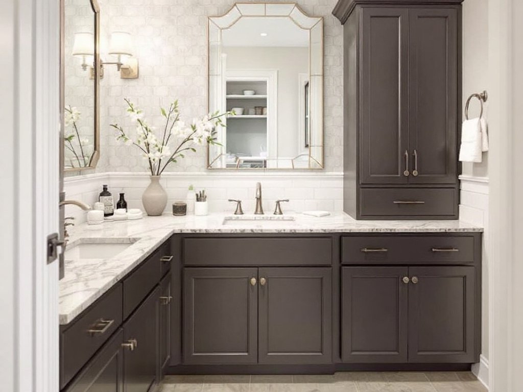 Caption: Witness the transformation in Winchester, MA, with a touch of modernity and a blend of contemporary design elements in this captivating bathroom remodel. A newly remodeled, contemporary-style bathroom in Winchester, MA with modern fixtures and finishes.