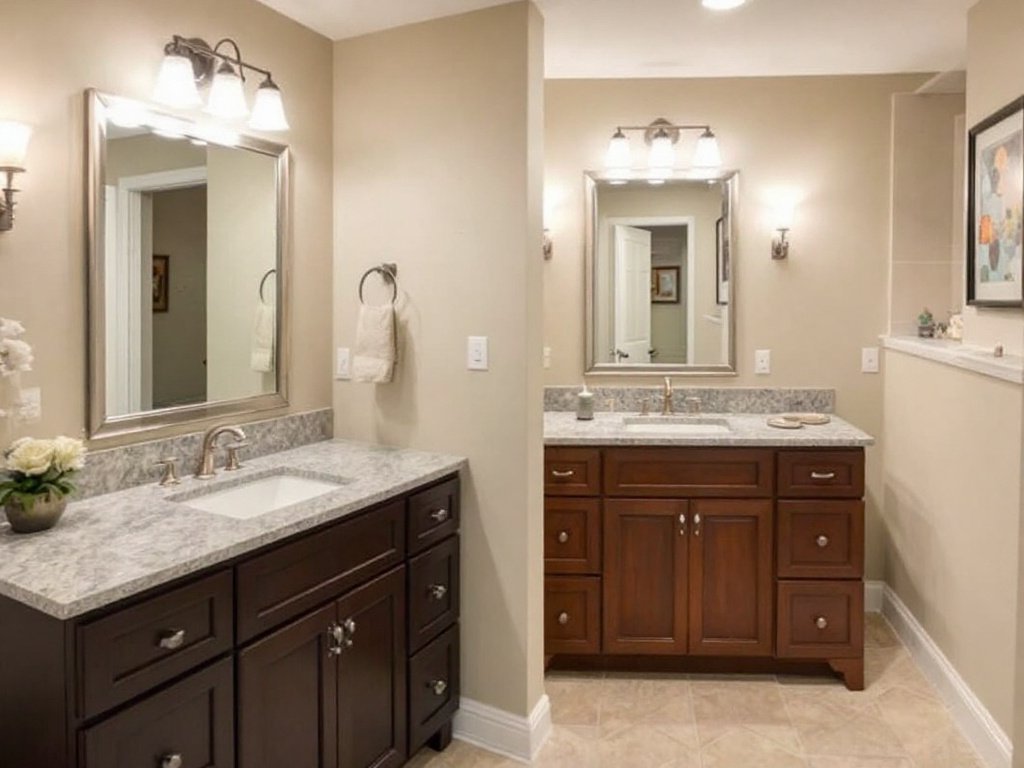 Alternative text: Natick-based professional basement remodeling service with modern and contemporary designs, featuring a luxurious new bathroom.