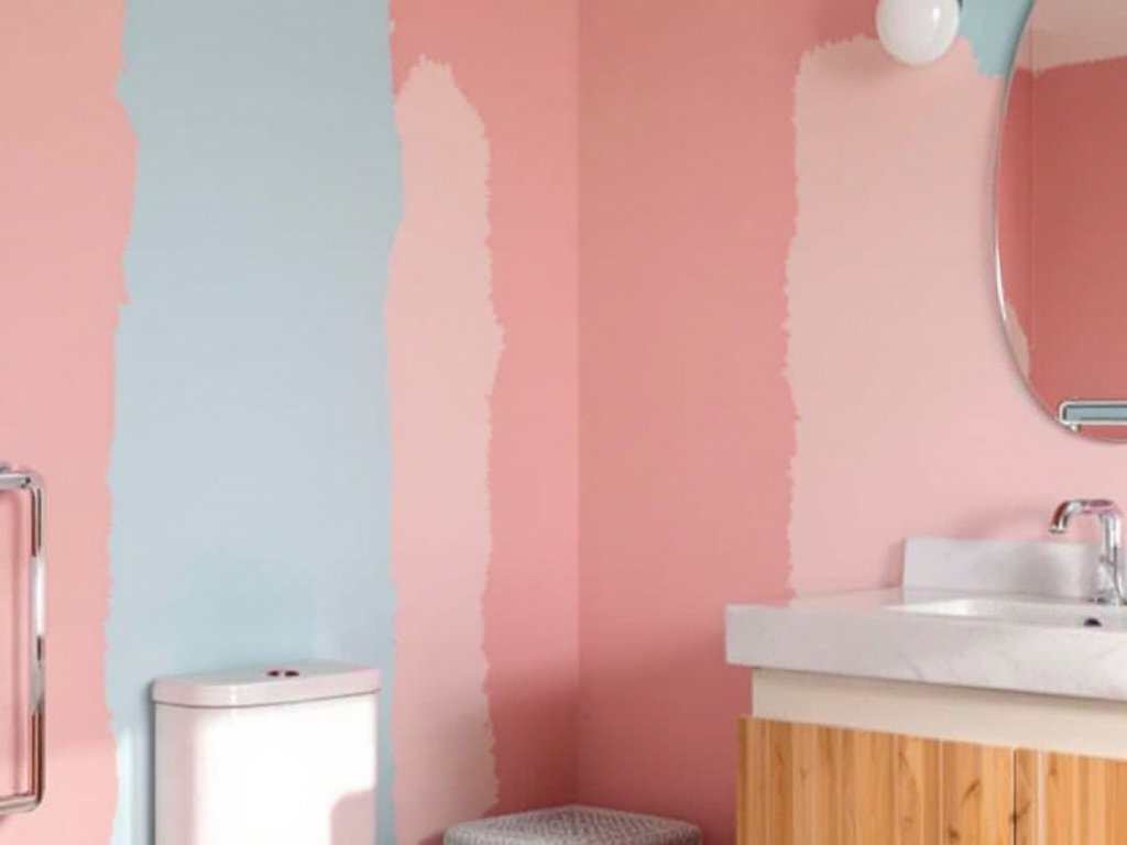 A freshly painted, modern contemporary designed bathroom by professional painting contractors.
