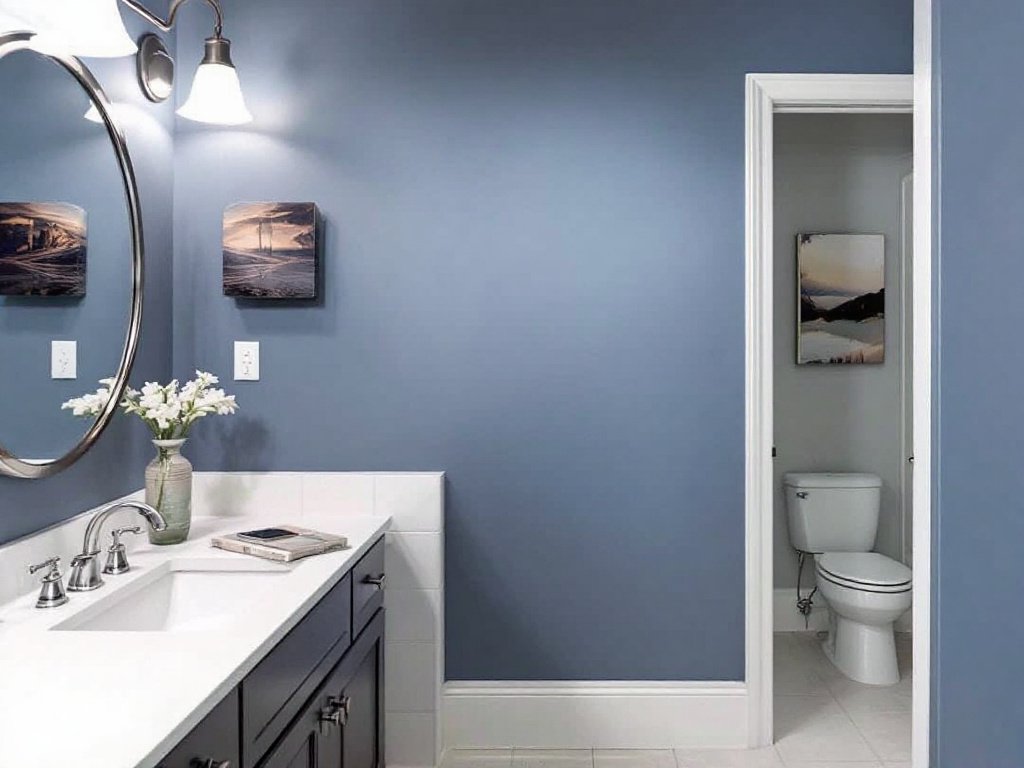 Alt Text: “Vibrant modern interior painting showcasing contemporary design in Burlington, MA.”