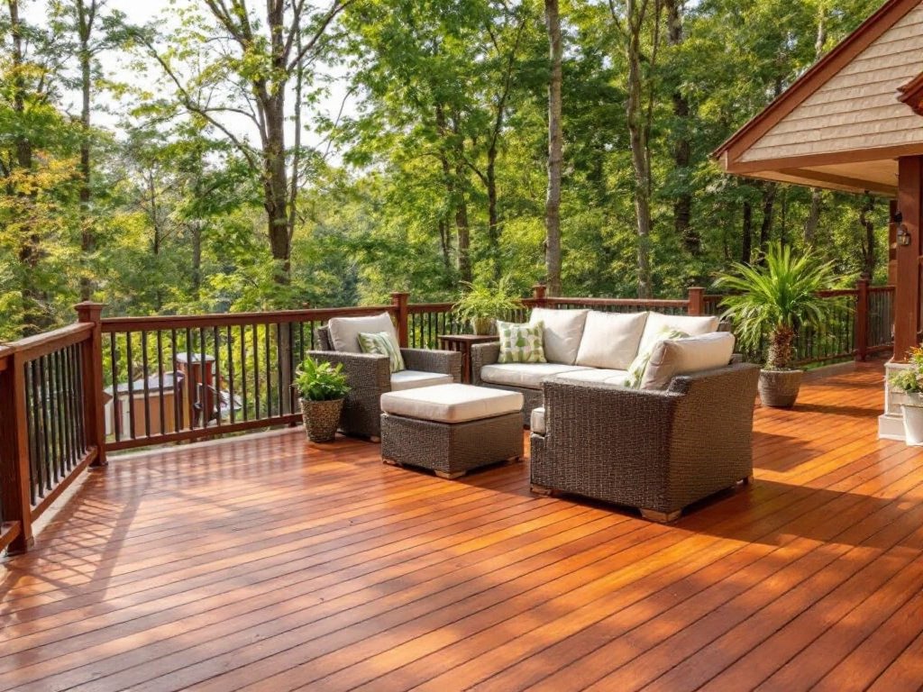 'A modern, redesigned deck in Westwood, MA featuring contemporary design principles'.