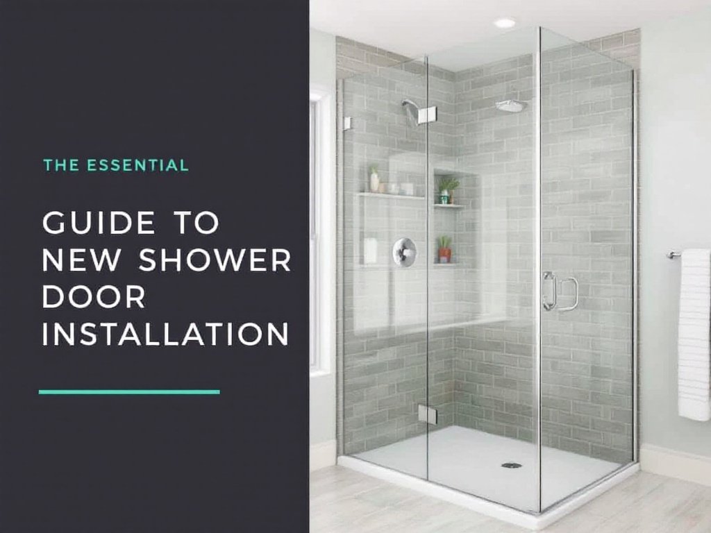 Expert installing the shower door in a luxury bathroom.