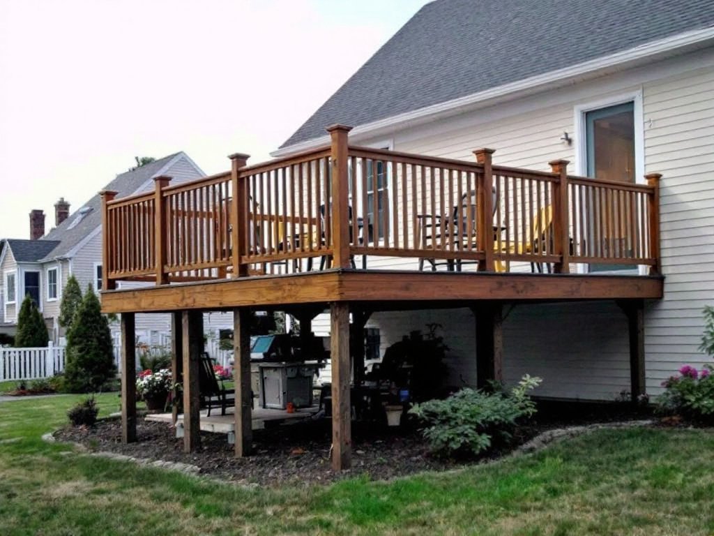 Skilled craftsmen providing deck installation services in Quincy, MA.