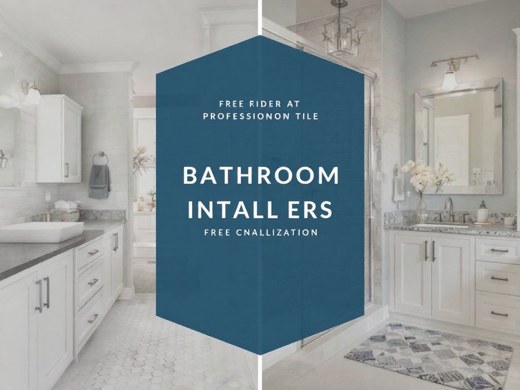 'Qualified and trustworthy floor tile installers working on a bathroom remodeling project'