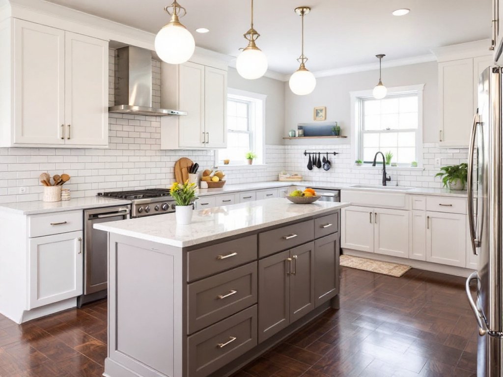 Experience Modern Living with Expert Kitchen Renovations in Braintree, MA. Alternative text: Modern, contemporary designed kitchen renovated by contractors near Braintree, MA.