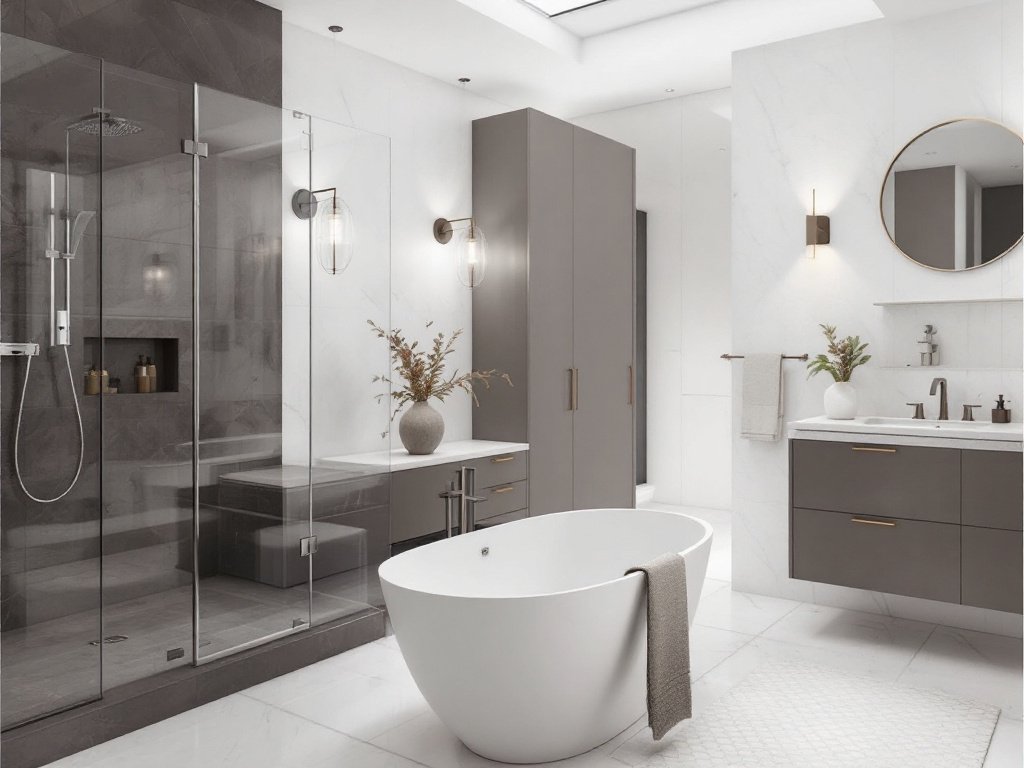 Expert craftsman executing a splendid bathroom renovation.