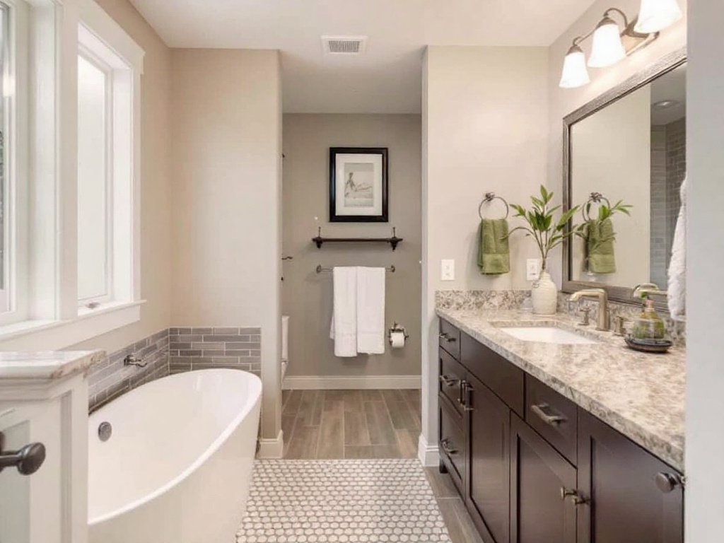 Refurbished bathroom by a premier renovation service in Woburn, MA.