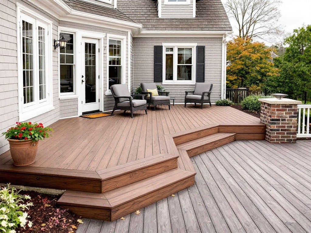 Alternative text: An image showcasing the modern and contemporary deck designs by the top deck contractors near Boston, MA.