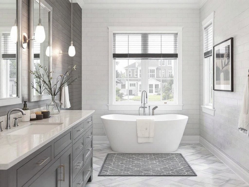 Elegant modern custom bathroom design in a Boston home.