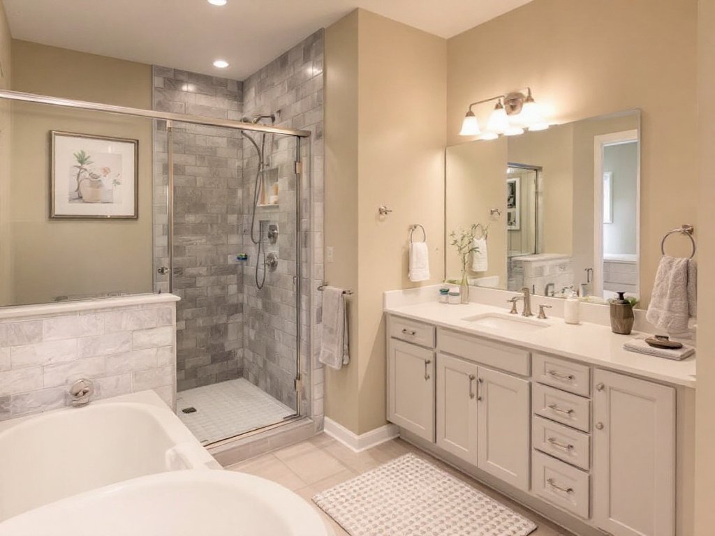 Alt Text: Renowned basement remodelers in Maynard delivering outstanding bathroom renovation.