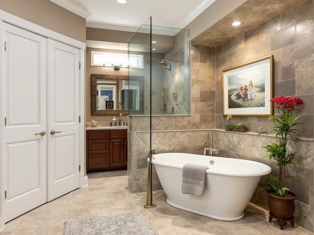 Alt Text: A team of expert remodelers working on a basement transformation project near Sharon.