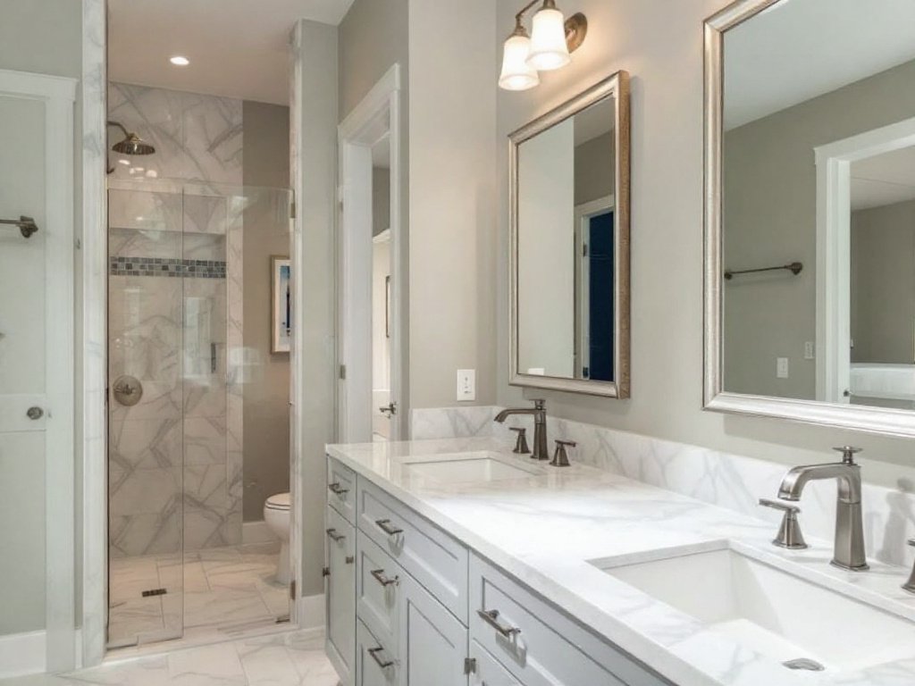Experience Superior Modern Bathroom Remodeling by Premier Contractor in Walpole, MA. Alt Text: Contemporary, modern bathroom design by top-rated remodeling contractor in Walpole, MA.