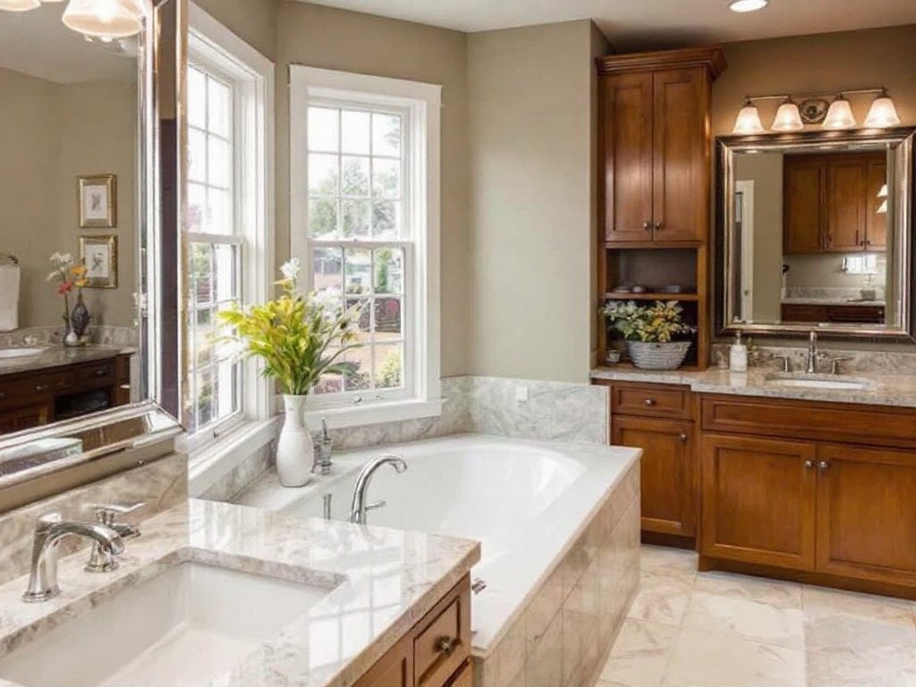 Skilled general contractors in Woburn, MA remodel a bathroom in a modern, contemporary design.