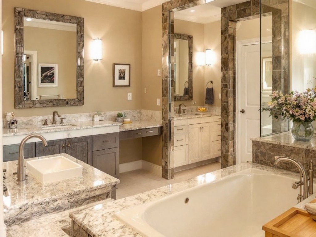A renovated modern-contemporary bathroom design around Hopkinton.