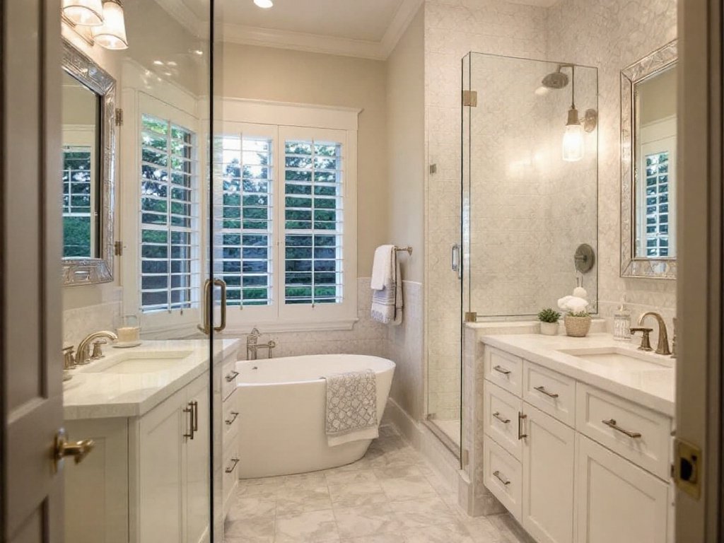 A professionally renovated bathroom showcasing modern design near Hopkinton.