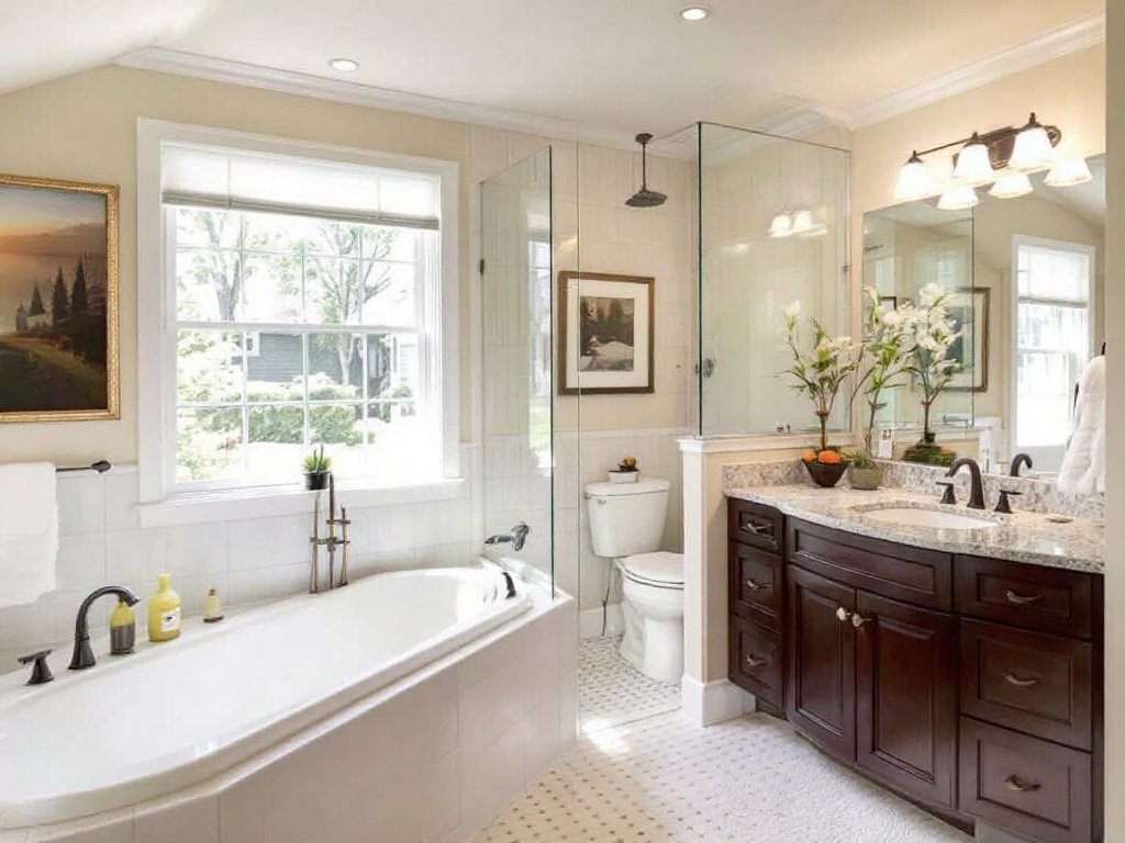 Modern bathroom renovated by top-rated general contractors near Needham, MA.