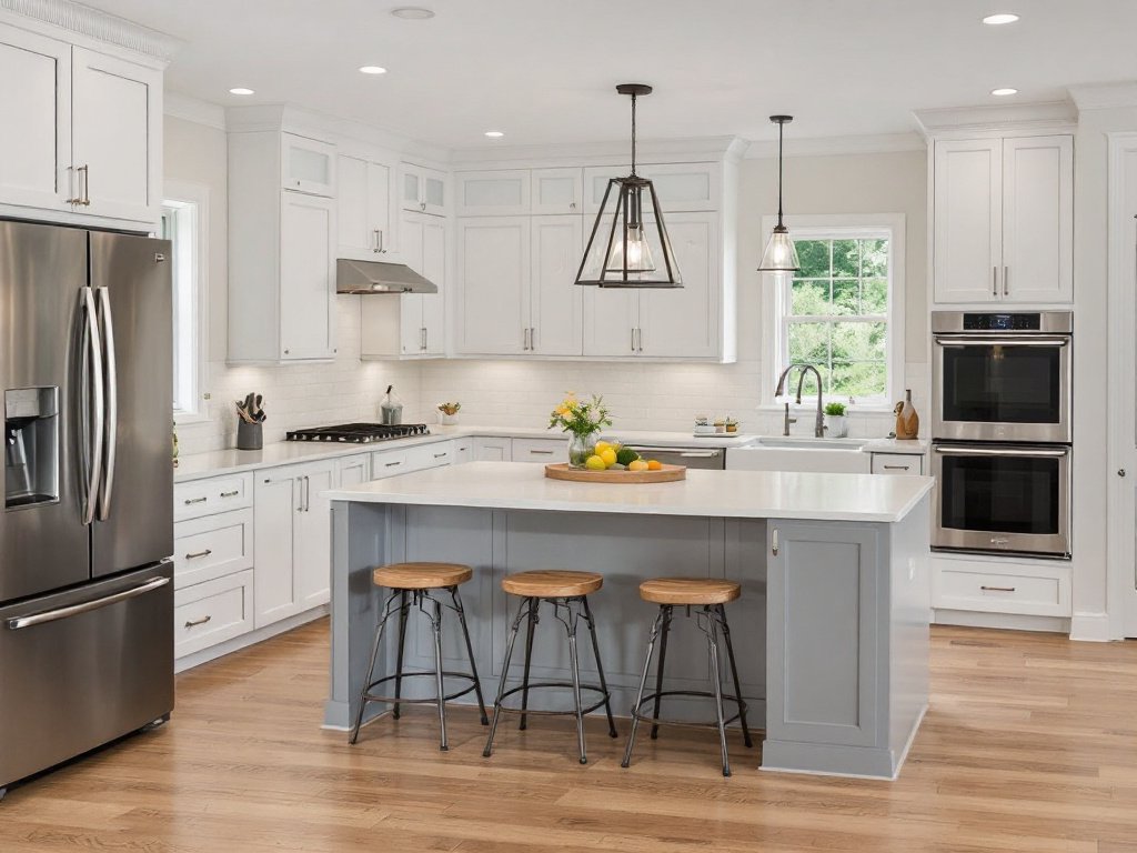 An image of a revamped kitchen created by premier remodel contractors near Medfield, MA.