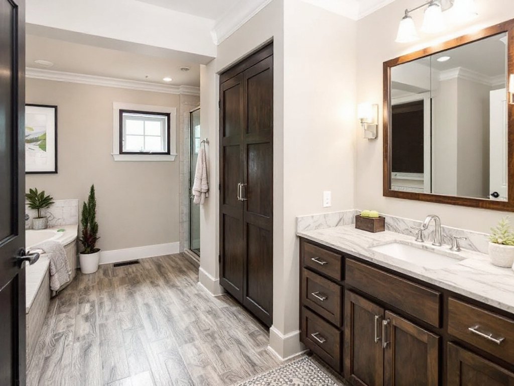 Alt Text: A professionally finished, modern and contemporary basement in the vicinity of Hopkinton.