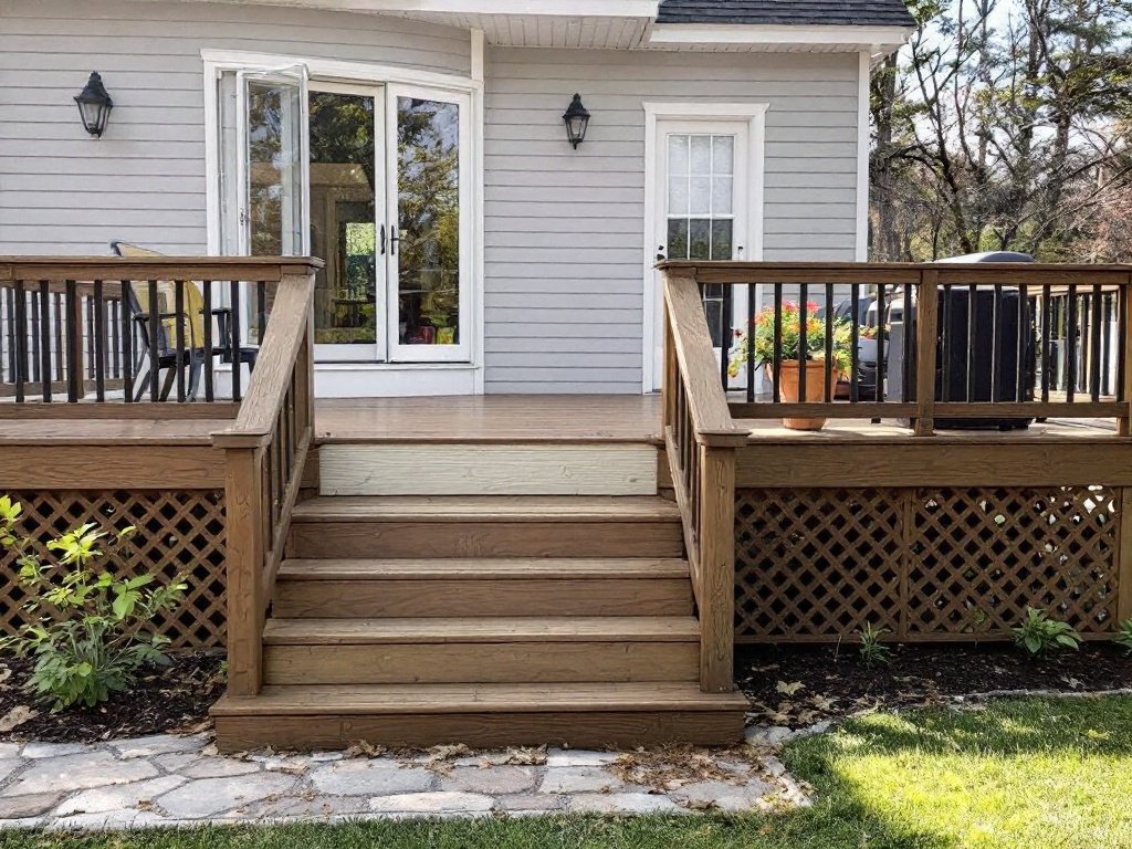 Modern and contemporary deck remodeling improving an outdoor space near Wayland, MA.