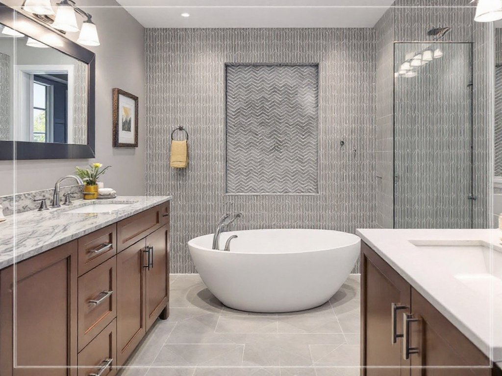 Modern, newly renovated basement showing contemporary design near Walpole.