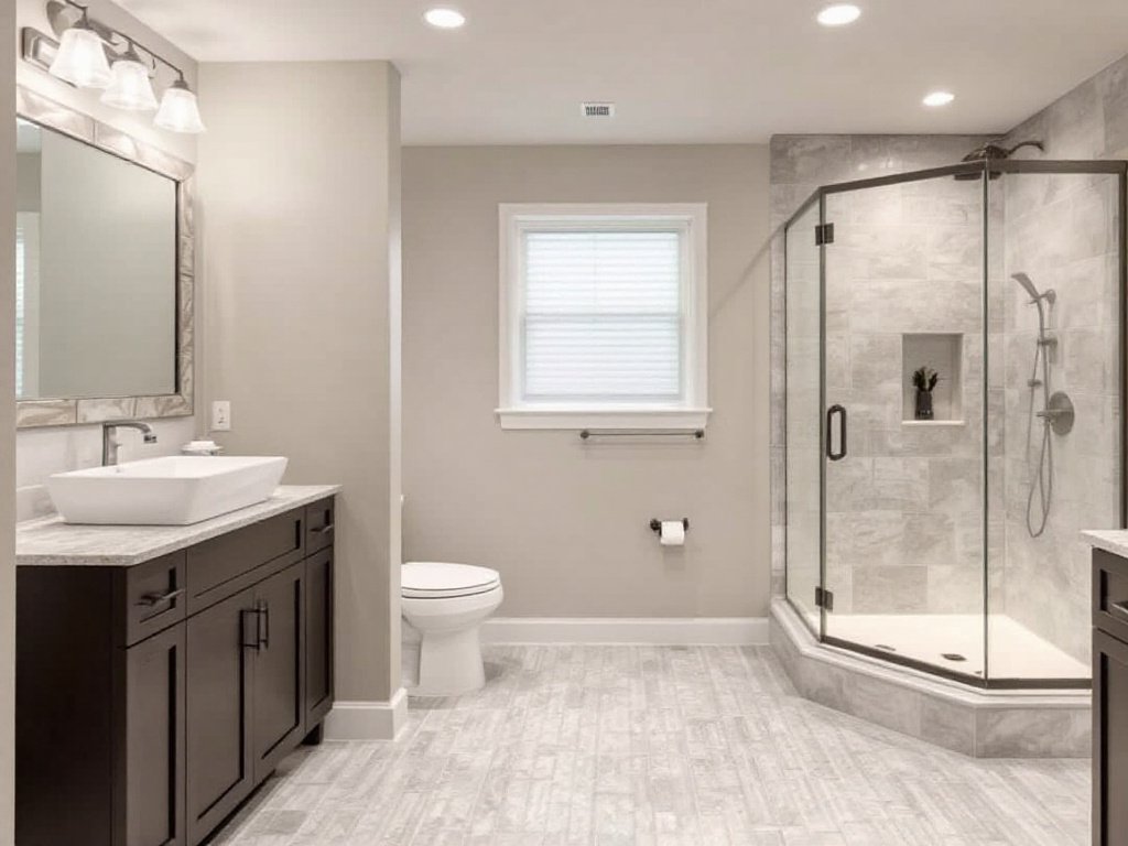 Alternative text: Image showcasing the drastic transformation of a basement space in a property near Walpole.