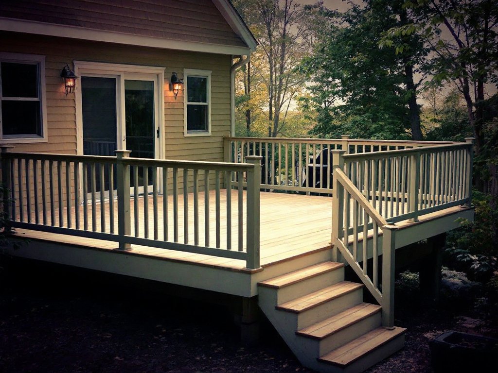Alt Text:'Expert deck construction service in Weston, MA enhancing outdoor living space'